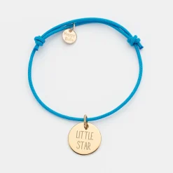 Bracelet enfant personnalisé médaille gravée plaqué or 15mm