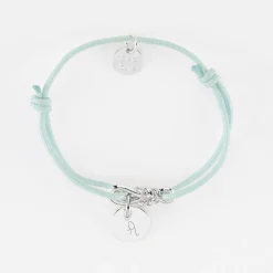 Bracelet enfant personnalisé cordon "Le lien" et médaille gravée argent 10 mm - HappyBulle x Lilylovesfashion