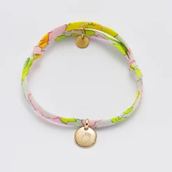 Bracelet enfant personnalisé Liberty médaille gravée plaqué or 10 mm