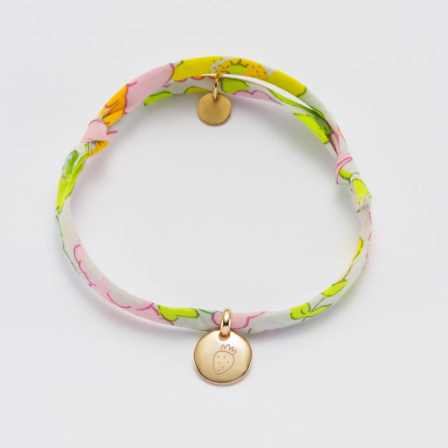Bracelet enfant personnalisé Liberty médaille gravée plaqué or 10 mm