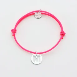 Bracelet enfant personnalisé médaille lettre initiale argent 11mm