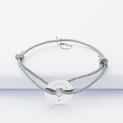 Bracelet enfant personnalisé médaille gravée argent cible 16 mm