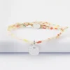 Bracelet enfant personnalisé Liberty médaille martelée gravée initiale argent 10mm - Nos petits imparfaits
