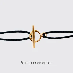 Bracelet EVJF personnalisé médaille gravée plaqué or dormeuse 15mm