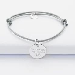 Bracelet EVJF personnalisé médaille gravée argent dormeuse 15mm
