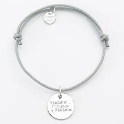 Bracelet EVJF personnalisé médaille gravée argent dormeuse 15mm