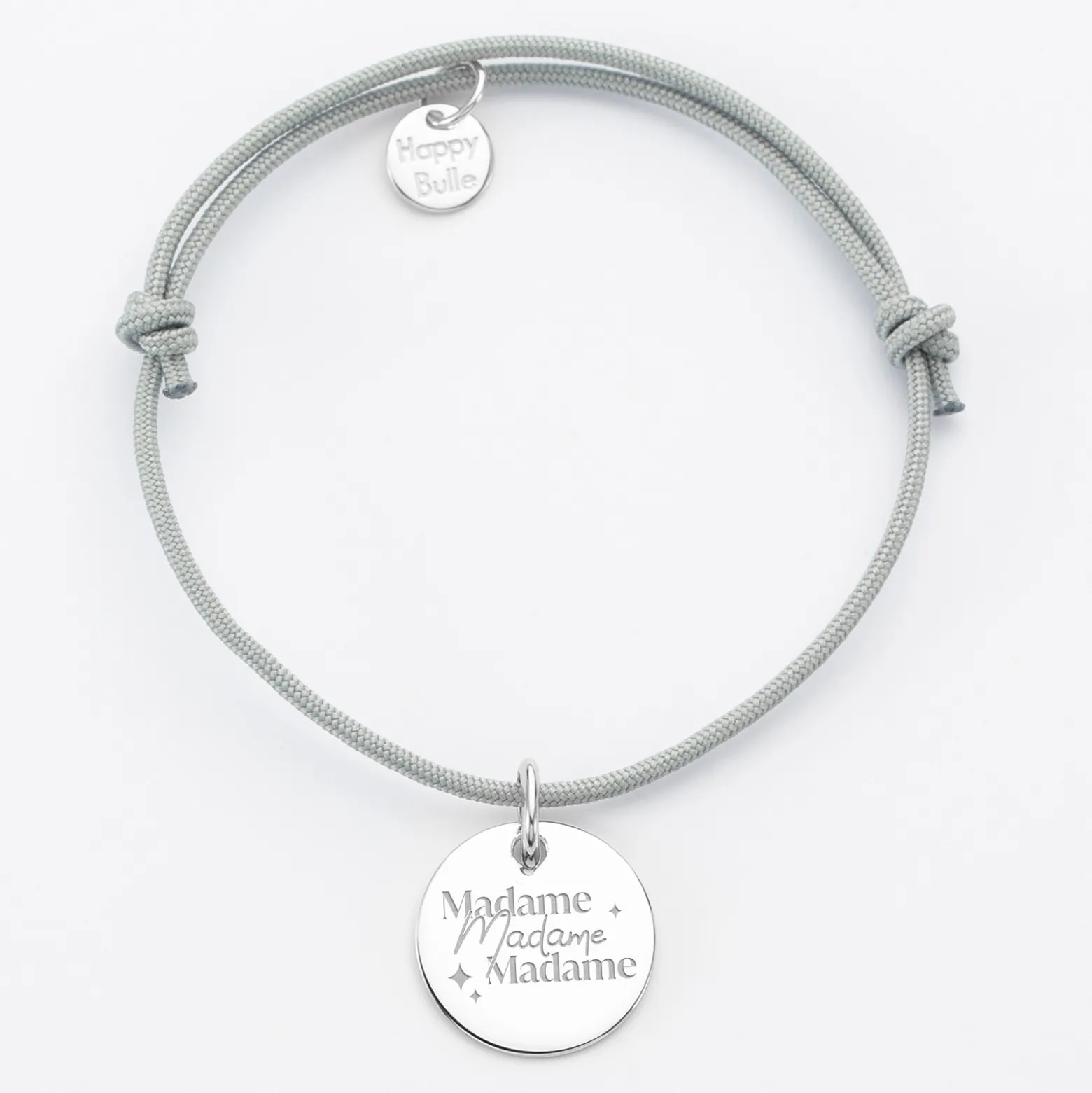 Bracelet EVJF personnalisé médaille gravée argent dormeuse 15mm