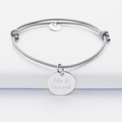 Bracelet EVJF personnalisé médaille gravée argent dormeuse 15mm