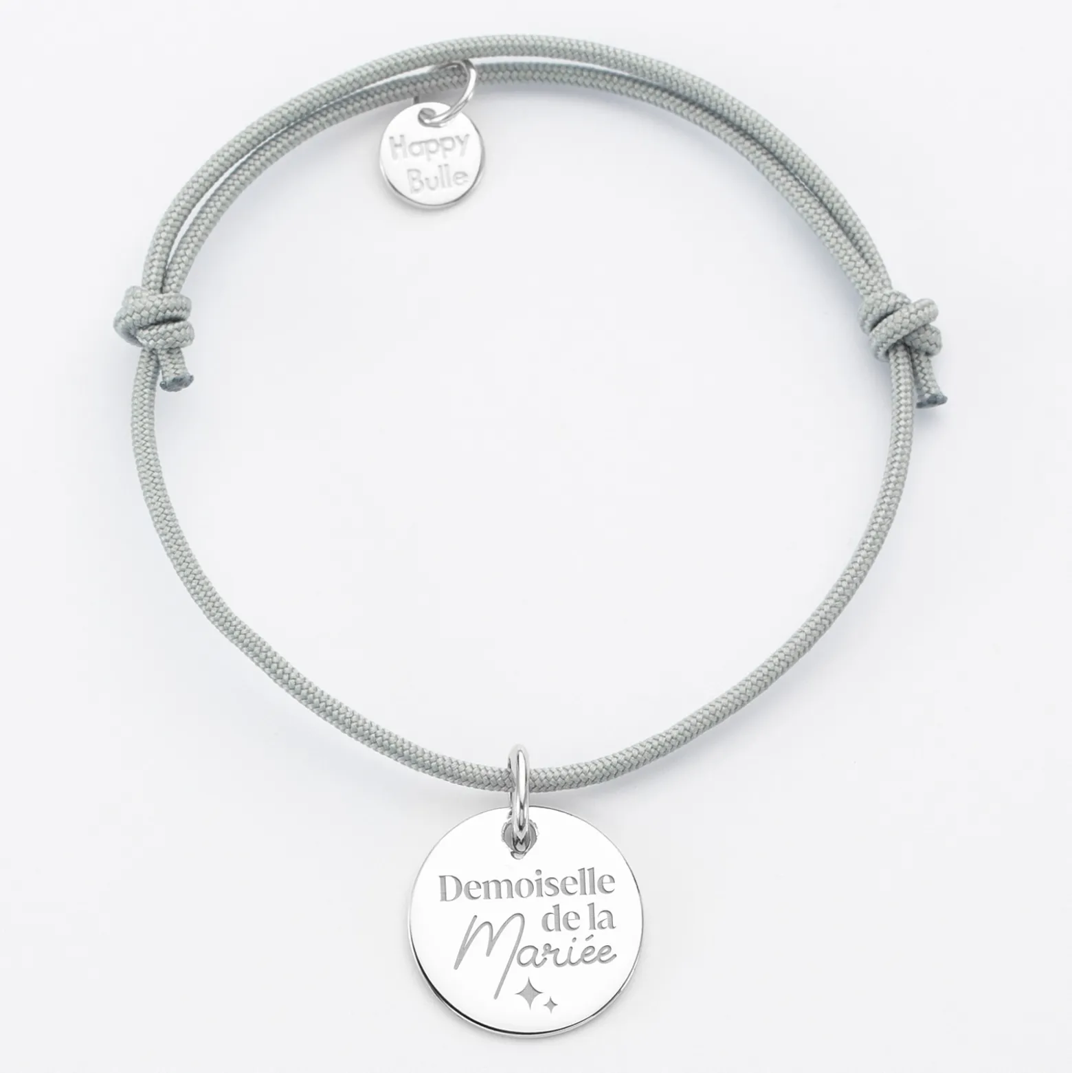 Bracelet EVJF personnalisé médaille gravée argent dormeuse 15mm