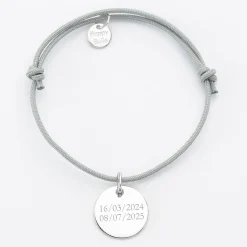 Bracelet EVJF personnalisé médaille gravée argent dormeuse 15mm