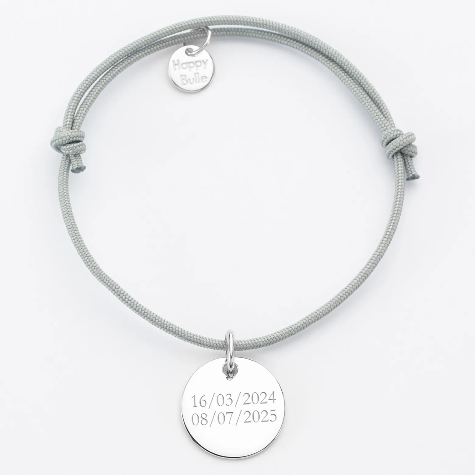 Bracelet EVJF personnalisé médaille gravée argent dormeuse 15mm