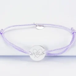 Bracelet EVJF personnalisé médaille gravée argent 2 trous 15mm