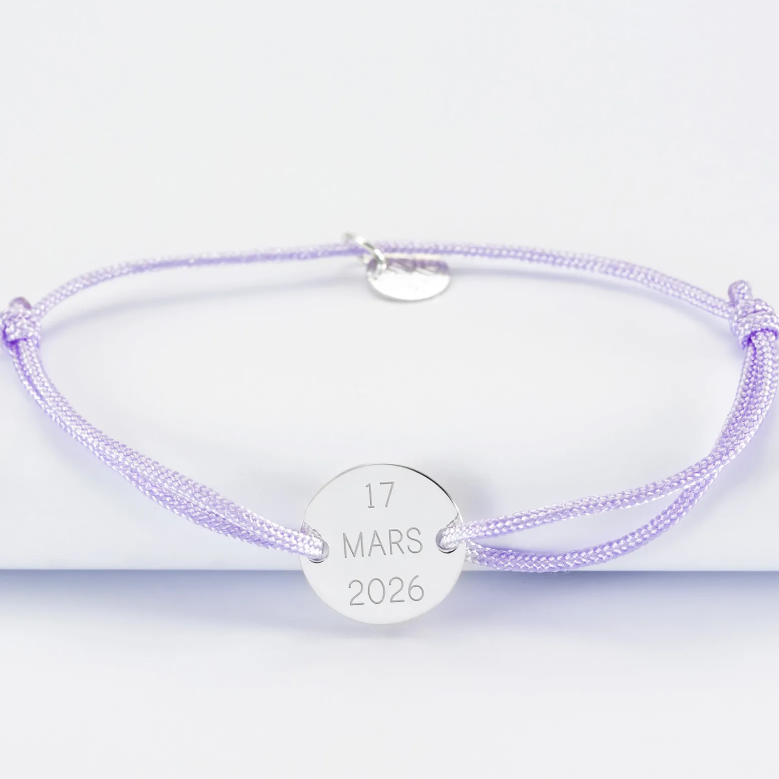 Bracelet EVJF personnalisé médaille gravée argent 2 trous 15mm
