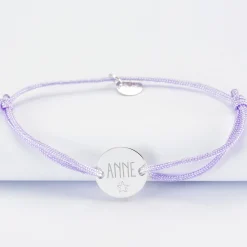 Bracelet EVJF personnalisé médaille gravée argent 2 trous 15mm