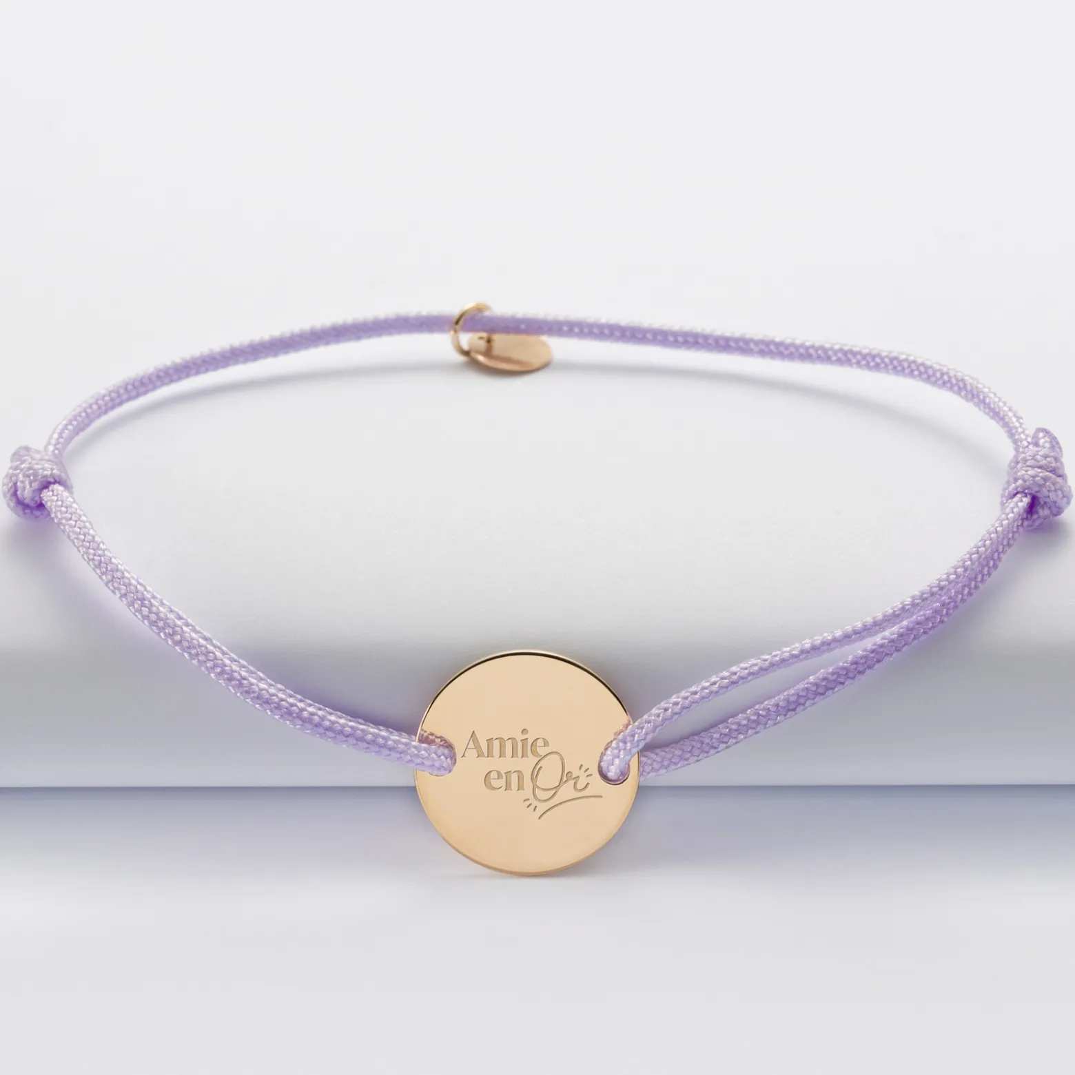 Bracelet EVJF personnalisé médaille gravée plaqué or 2 trous 15mm