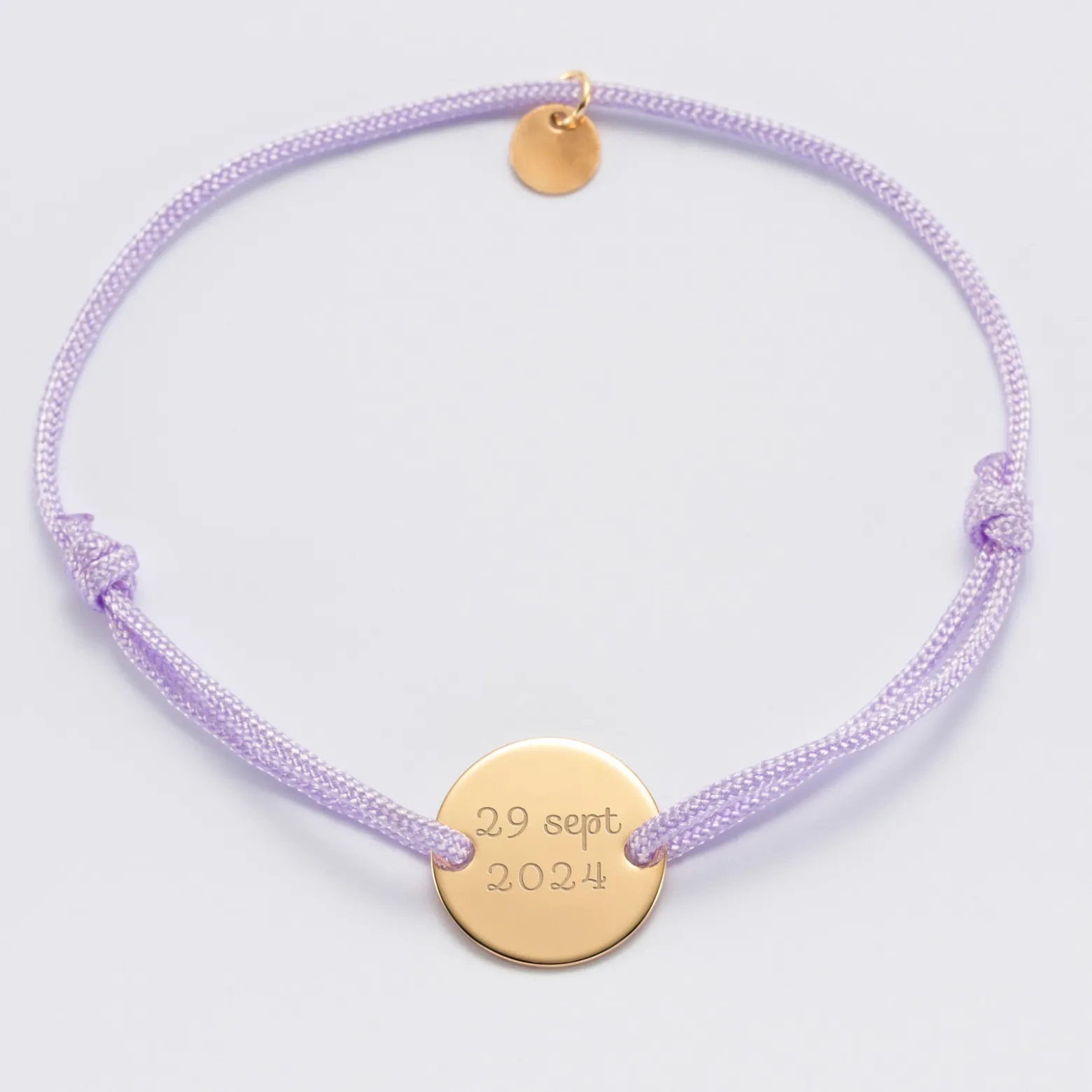 Bracelet EVJF personnalisé médaille gravée plaqué or 2 trous 15mm
