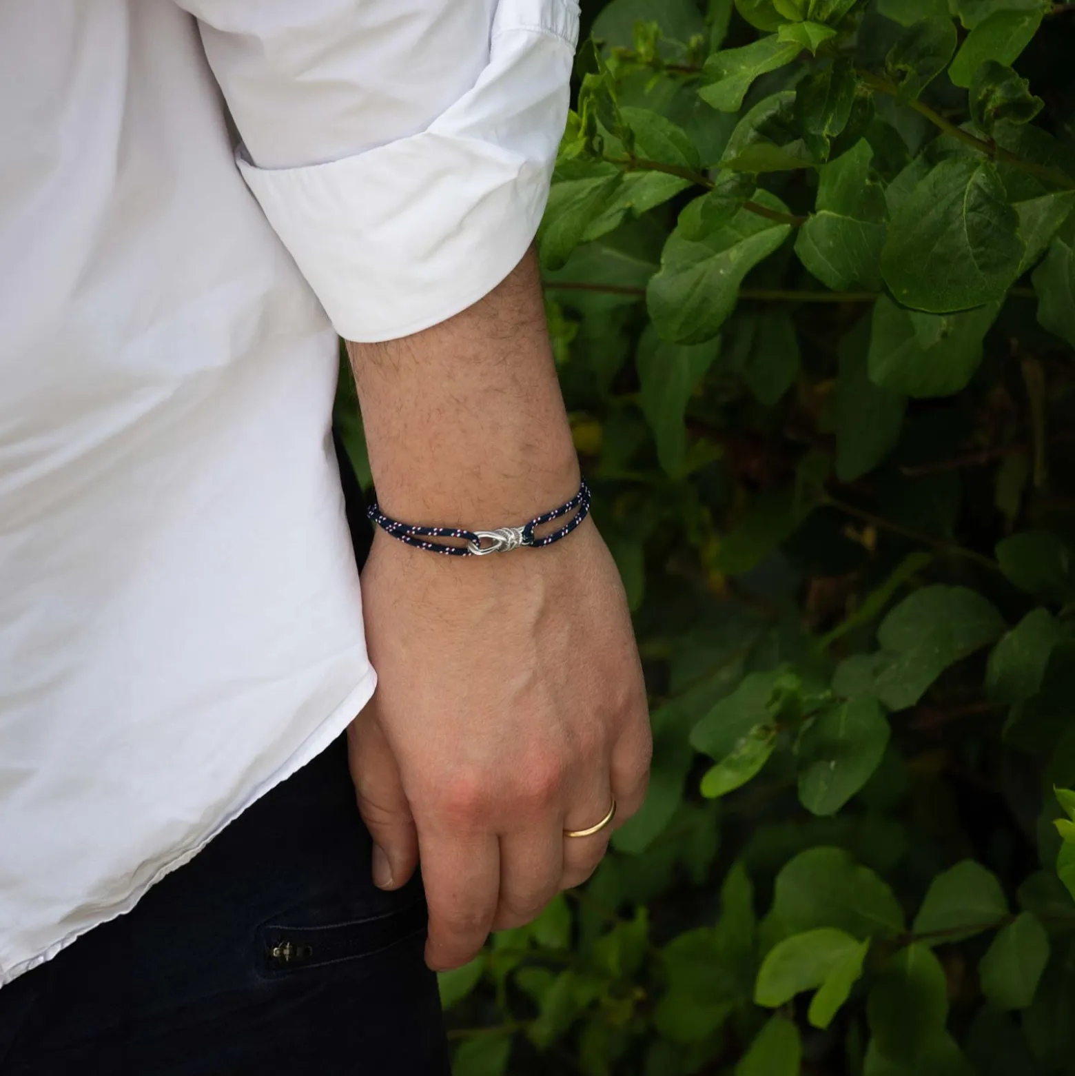 Bracelet homme cordage marin simple "Le lien" argent - HappyBulle x Lilylovesfashion