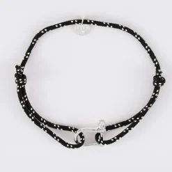 Bracelet homme cordage marin manille argent 15 mm