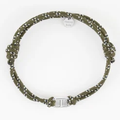 Bracelet homme cordage marin double maille marine argent 15,4x9 mm