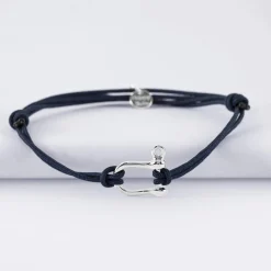 Bracelet homme cordon double manille argent 15 mm