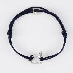 Bracelet homme cordon double manille argent 15 mm