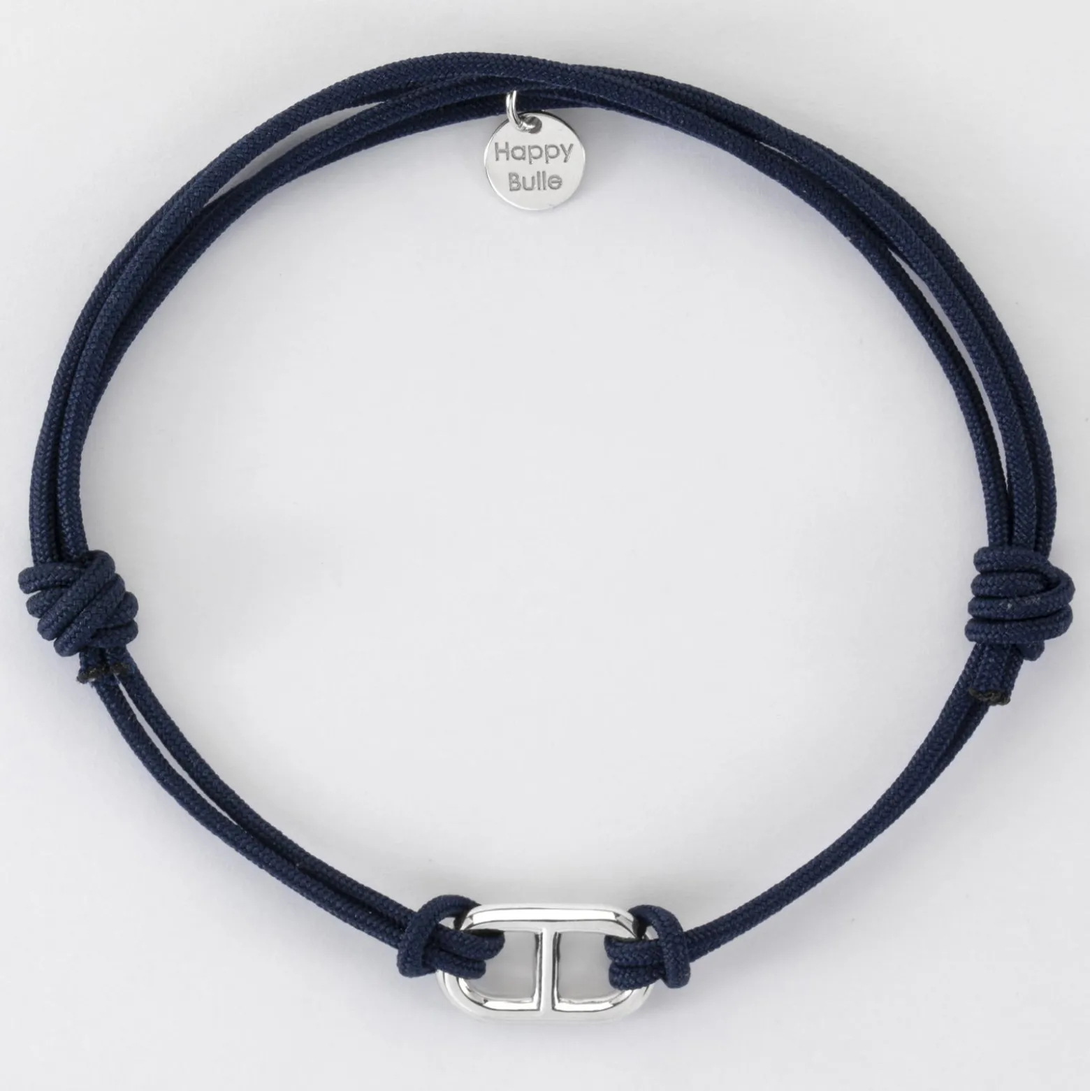Bracelet homme cordon double maille marine argent 15,4x9 mm