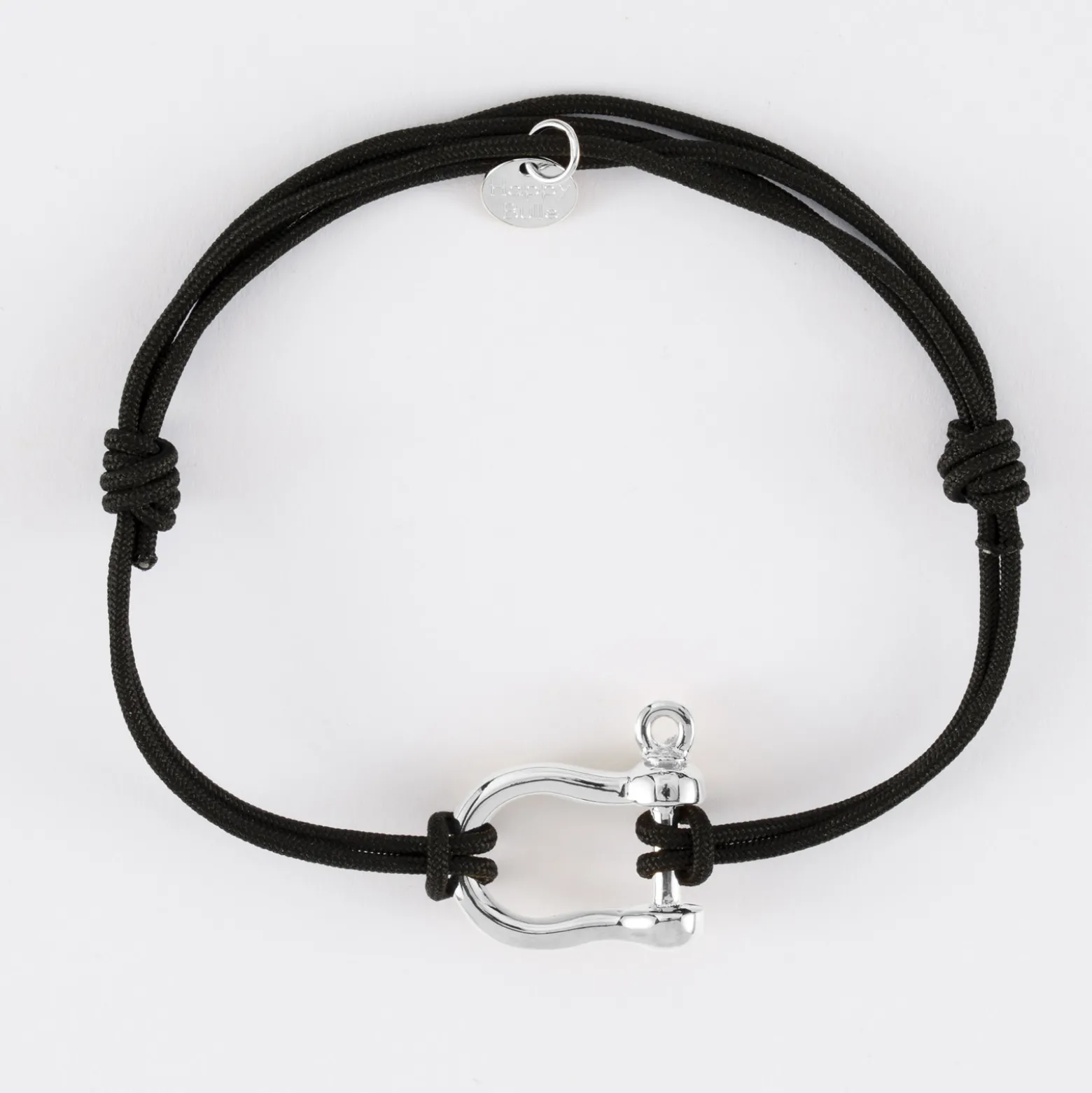 Bracelet homme cordon double manille argent 20 mm