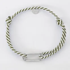 Bracelet homme cordon marin tressé maillon argent 25x12 mm