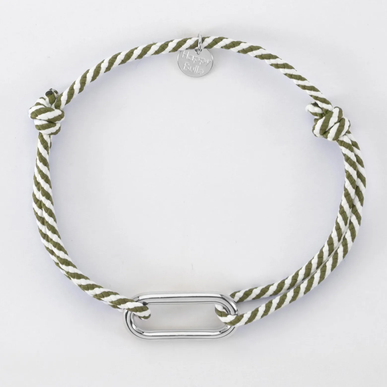 Bracelet homme cordon marin tressé maillon argent 25x12 mm
