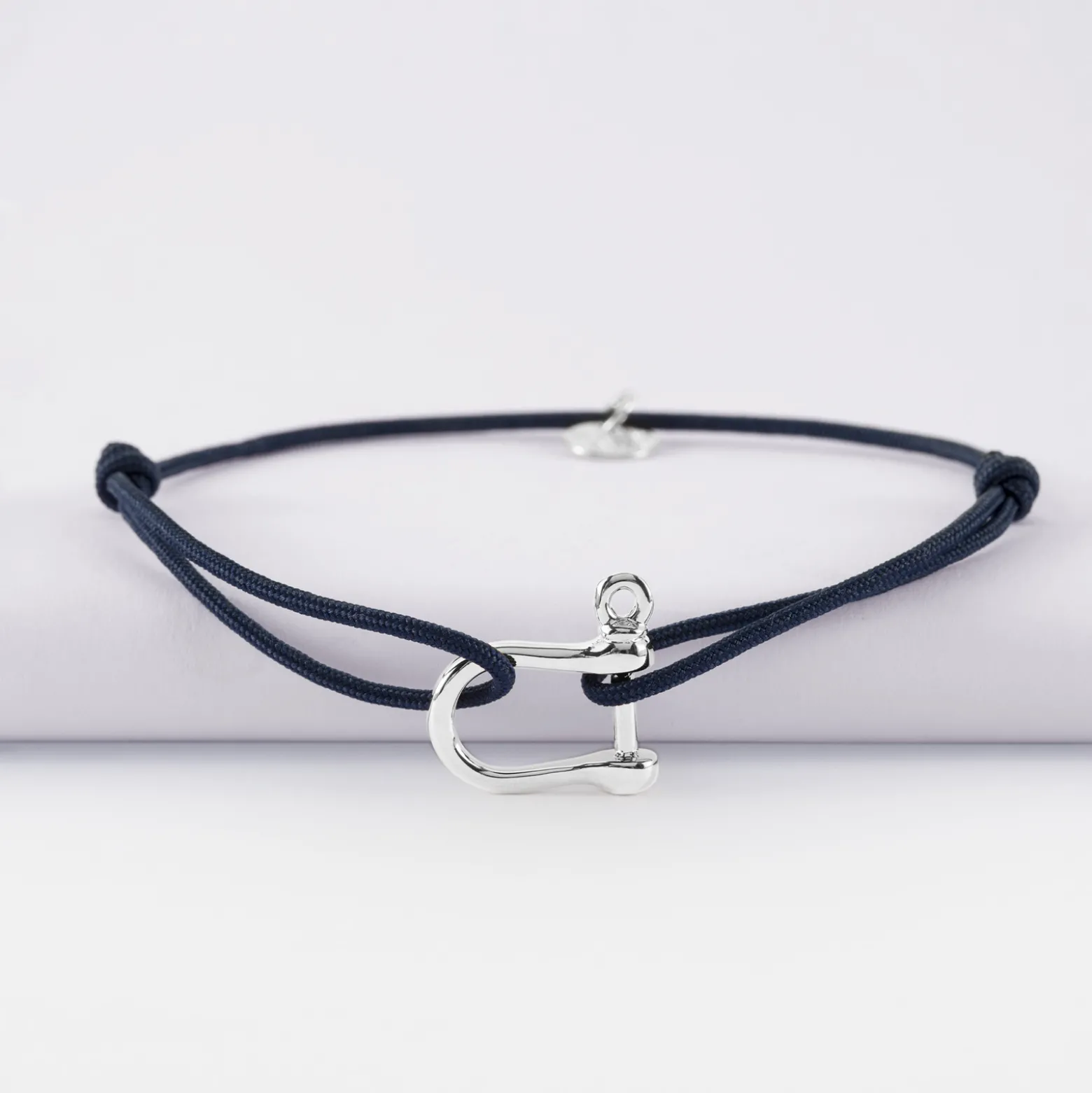 Bracelet homme cordon simple manille argent 15 mm