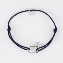 Bracelet homme cordon simple manille argent 15 mm