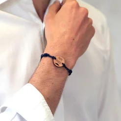 Bracelet homme médaille gravée bois ronde 21 mm - Edition spéciale