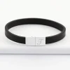 Bracelet homme personnalisé cuir fermoir gravé acier 11x11 mm