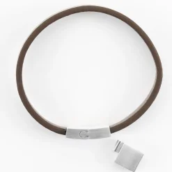 Bracelet homme personnalisé cuir fermoir gravé acier 11x11 mm