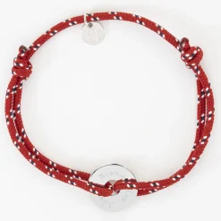 Bracelet homme personnalisé cordage marin simple médaille gravée argent cible 16 mm