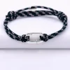 Bracelet homme personnalisé cordage marin double collection Chapitre mousqueton 11x19 mm argent - à composer