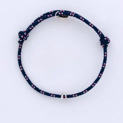 Bracelet homme personnalisé cordage marin collection Chapitre argent - à composer