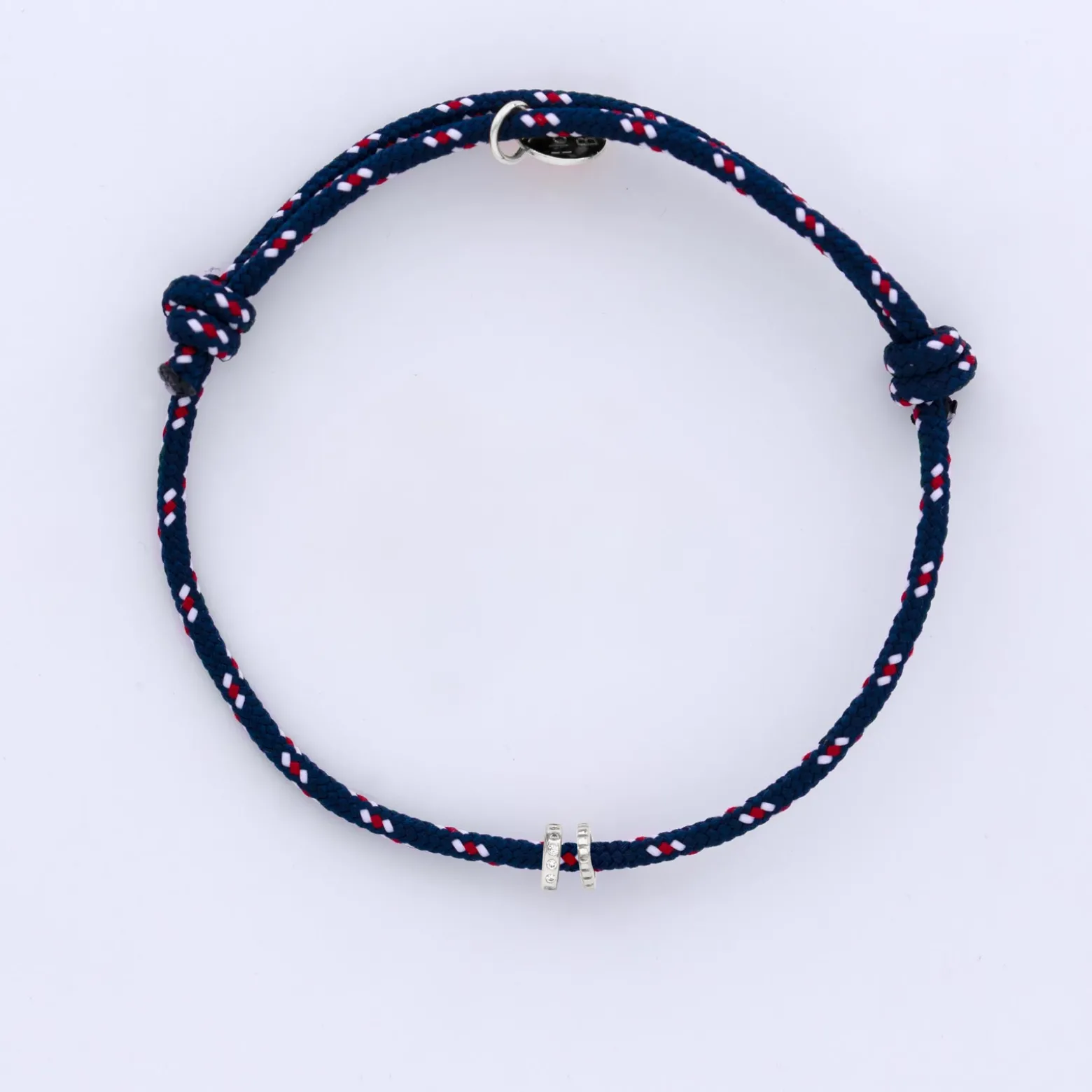 Bracelet homme personnalisé cordage marin collection Chapitre argent - à composer