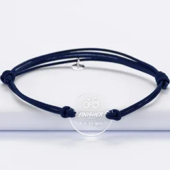 Bracelet homme personnalisé médaille gravée acrylique ronde 21 mm - Edition spéciale 
