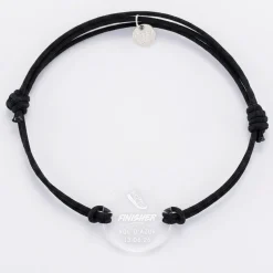 Bracelet homme personnalisé médaille gravée acrylique ronde 21 mm - Edition spéciale 