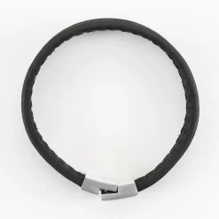 Bracelet homme personnalisé cuir fermoir gravé acier 15x15 mm