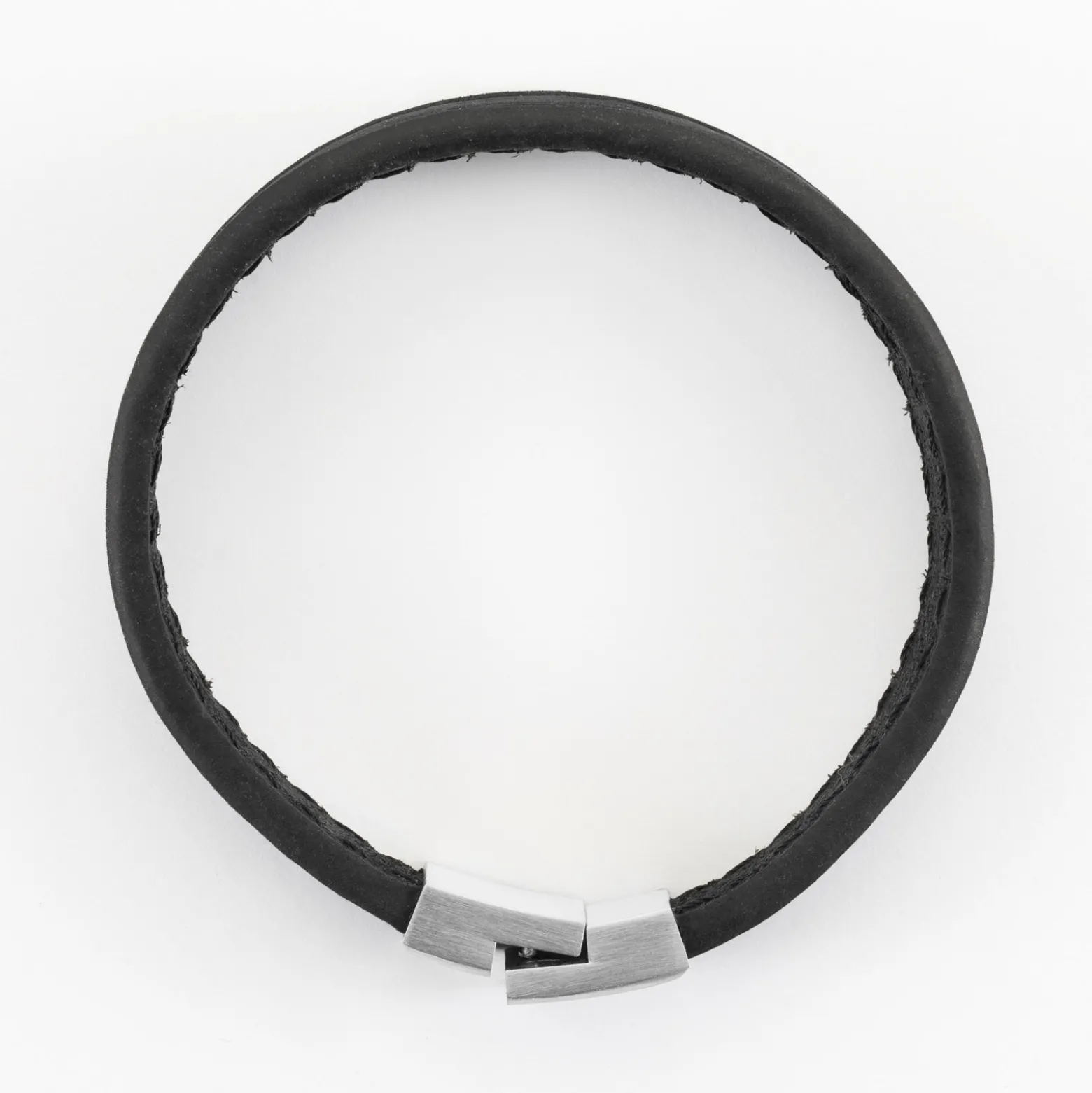 Bracelet homme personnalisé cuir fermoir gravé acier 15x15 mm