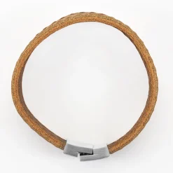 Bracelet homme personnalisé cuir fermoir gravé acier 15x15 mm