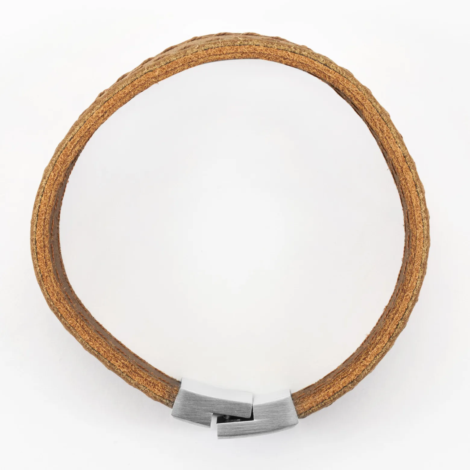Bracelet homme personnalisé cuir fermoir gravé acier 15x15 mm