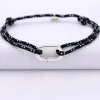 Bracelet homme personnalisé cordage marin collection Chapitre mousqueton 11x19 mm argent - à composer