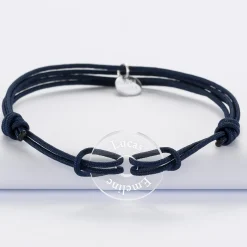 Bracelet homme personnalisé cordon double médaille gravée acrylique cible 21 mm