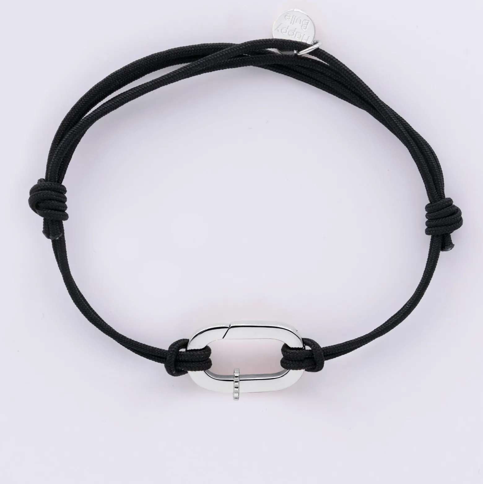 Bracelet homme personnalisé cordon double collection Chapitre mousqueton 11x19 mm argent - à composer
