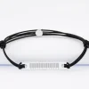Bracelet homme personnalisé "message codé" cordon doublé médaille gravée argent plaque 42x8 mm