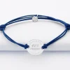 Bracelet homme personnalisé cordon doublé médaille gravée argent 2 trous 20 mm - Edition spéciale "Finisher running et triathlon"