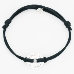 Bracelet homme personnalisé cordon cuir double médaille gravée cible argent 20 mm